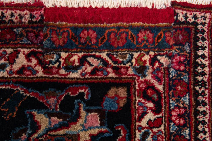Detail image of 9' 8 x 12' 6 Hand Knotted Mashad Persian Wool Rug