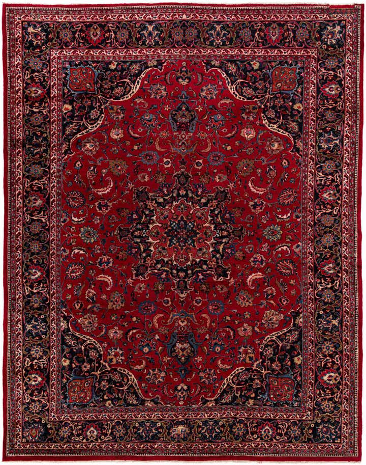 9' 8 x 12' 6 Hand Knotted Mashad Persian Wool Rug