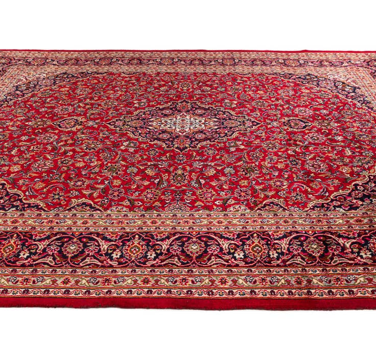 Detail image of 9' 7 x 13' Hand Knotted Mashad Persian Wool Rug