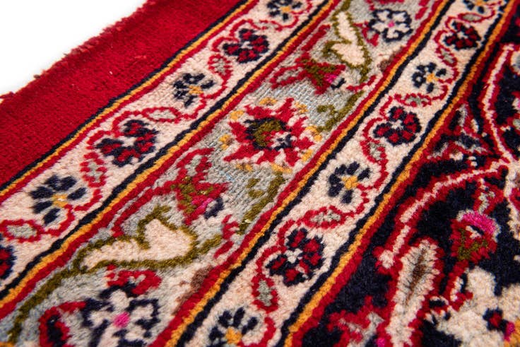 Detail image of 9' 7 x 13' Hand Knotted Mashad Persian Wool Rug