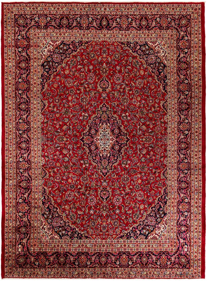 Detail image of 9' 7 x 13' Hand Knotted Mashad Persian Wool Rug