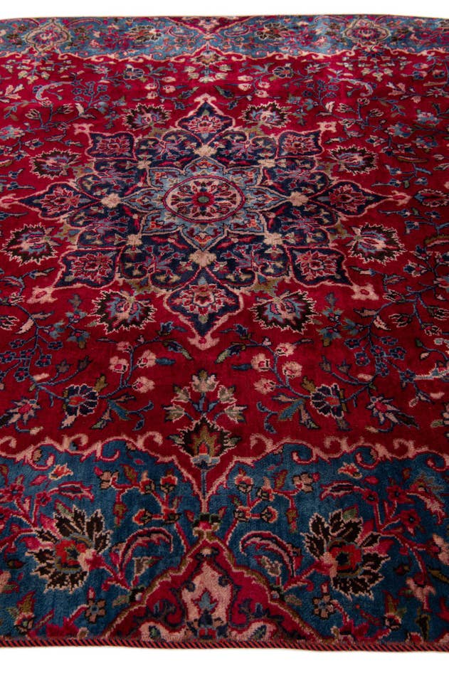 Detail image of 6' 4 x 9' 8 Hand Knotted Mashad Persian Wool Rug