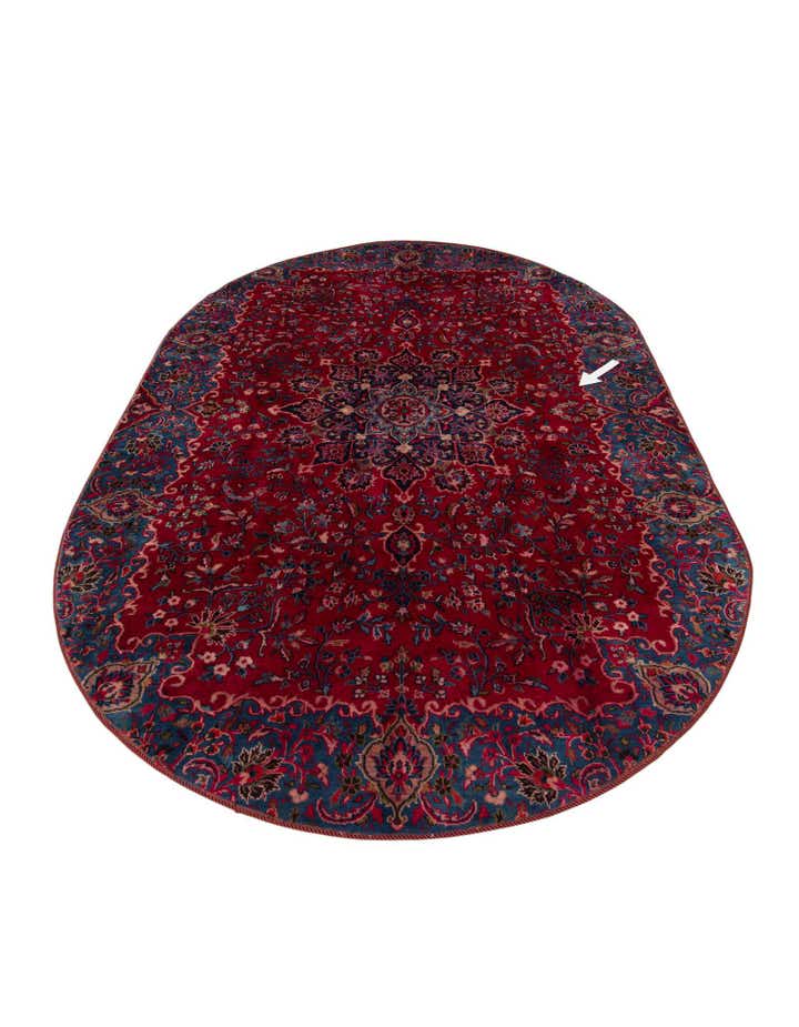 6' 4 x 9' 8 Hand Knotted Mashad Persian Wool Rug