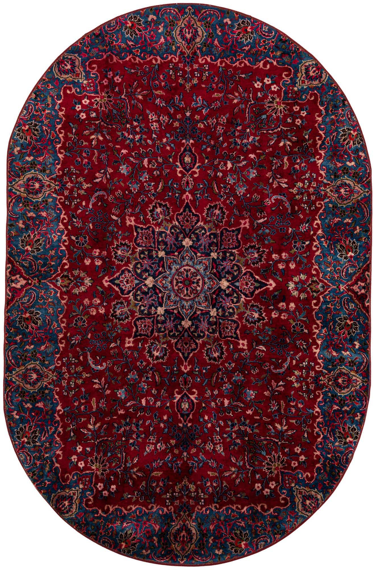 6' 4 x 9' 8 Hand Knotted Mashad Persian Wool Rug