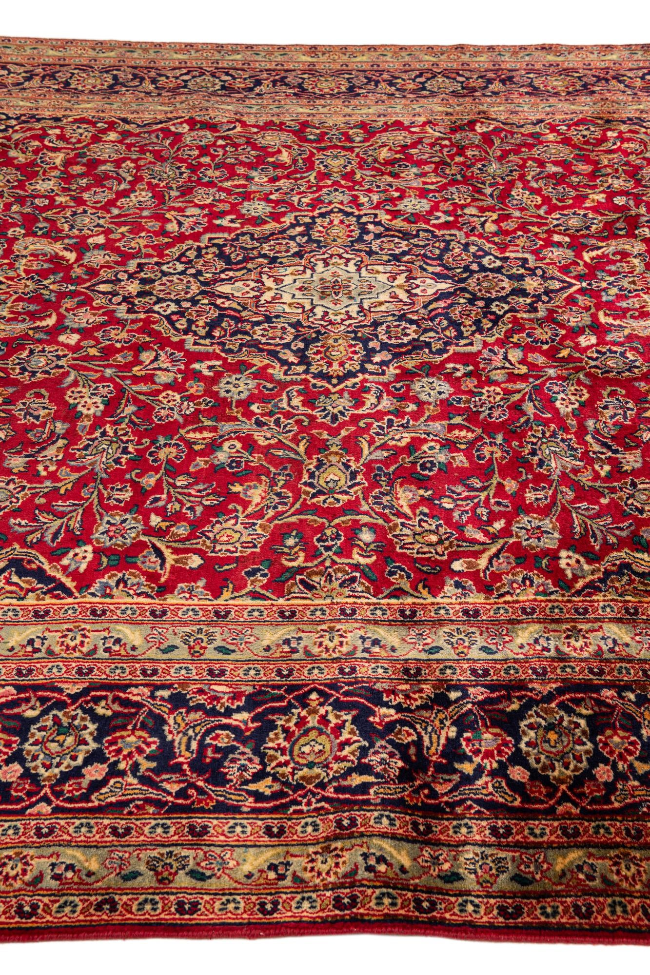 9' 6 x 12' 9 Hand Knotted Mashad Persian Wool Rug