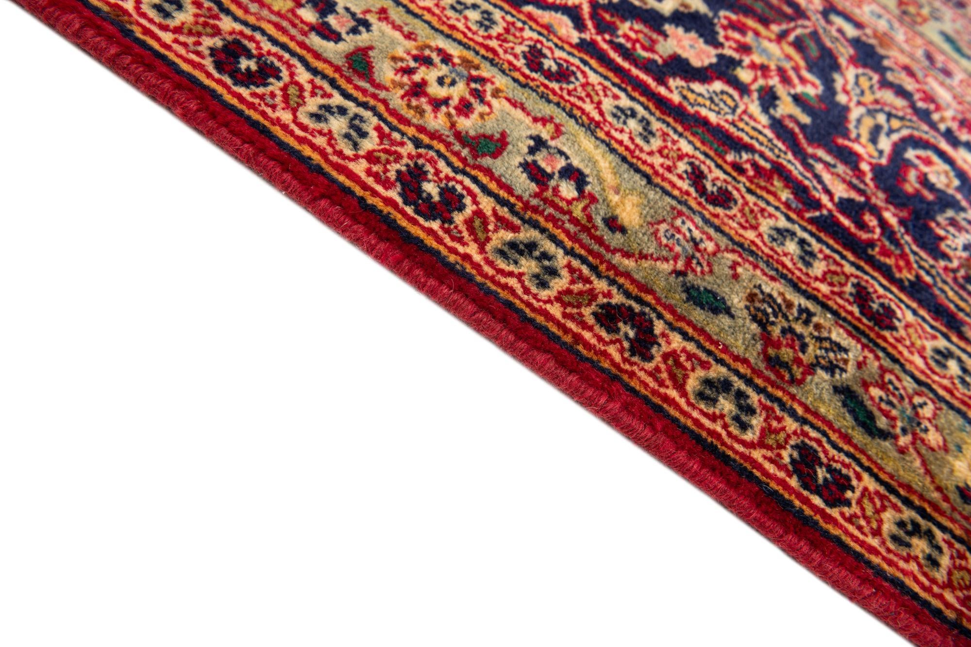 9' 6 x 12' 9 Hand Knotted Mashad Persian Wool Rug