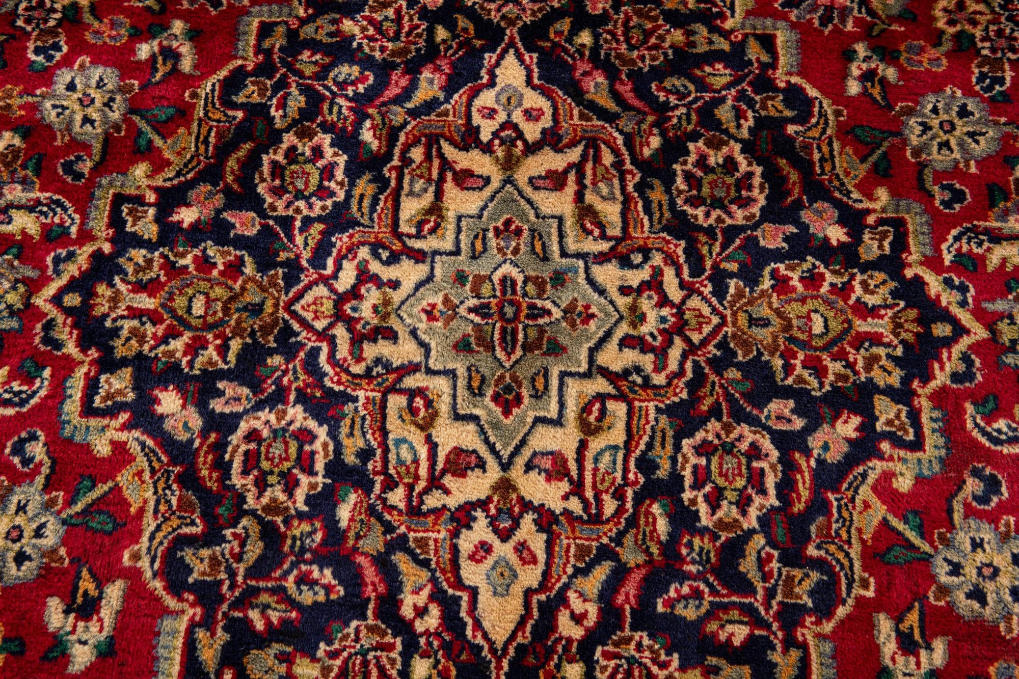9' 6 x 12' 9 Hand Knotted Mashad Persian Wool Rug