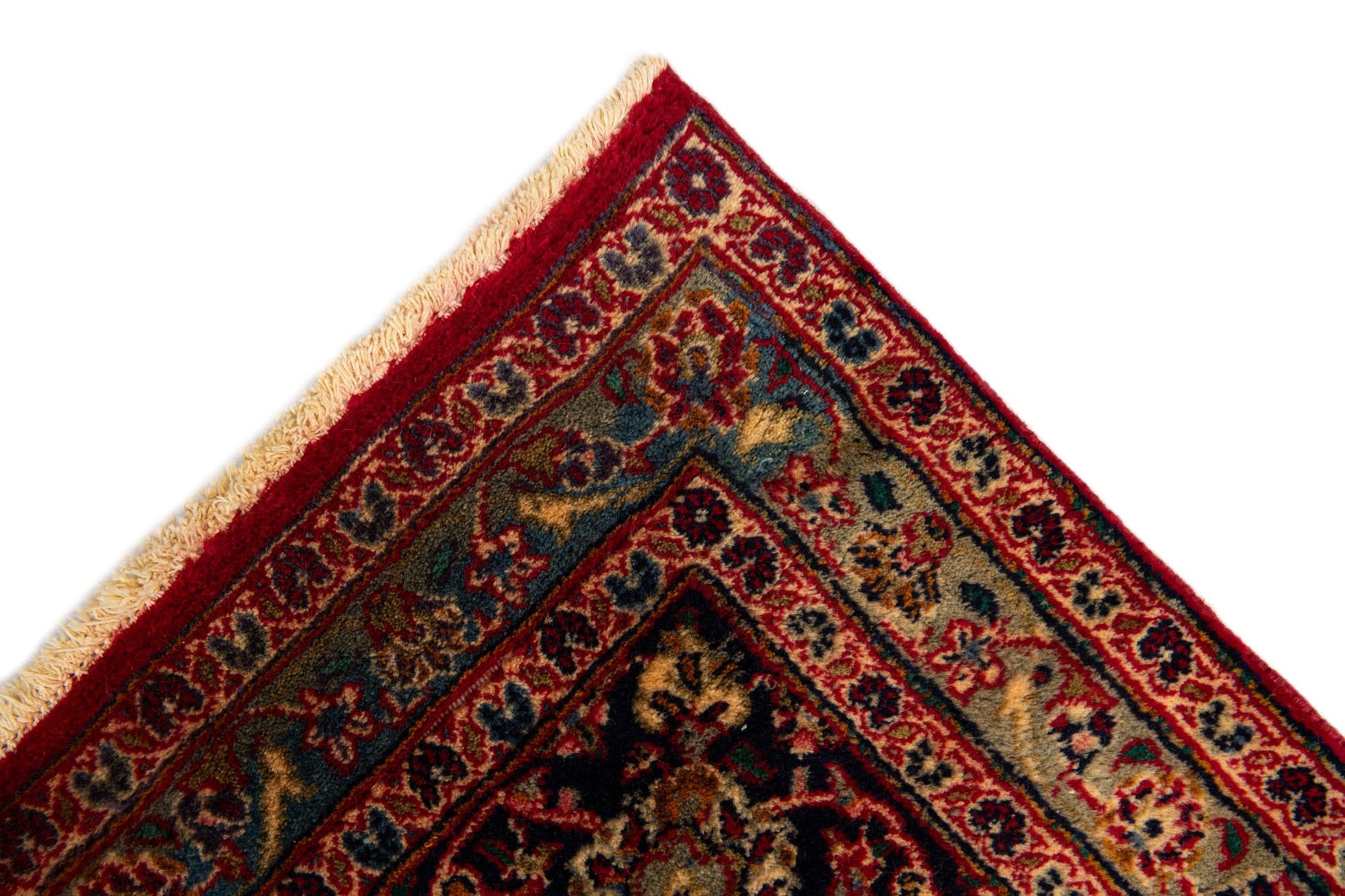 9' 6 x 12' 9 Hand Knotted Mashad Persian Wool Rug