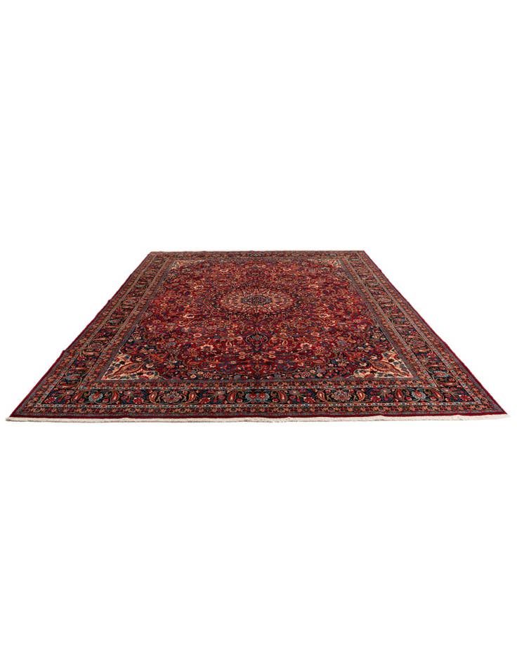Detail image of 10' x 13' 3 Hand Knotted Mashad Persian Wool Rug