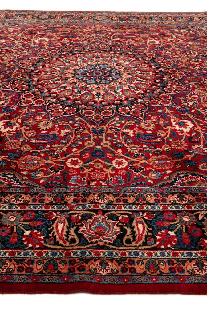 10' x 13' 3 Hand Knotted Mashad Persian Wool Rug