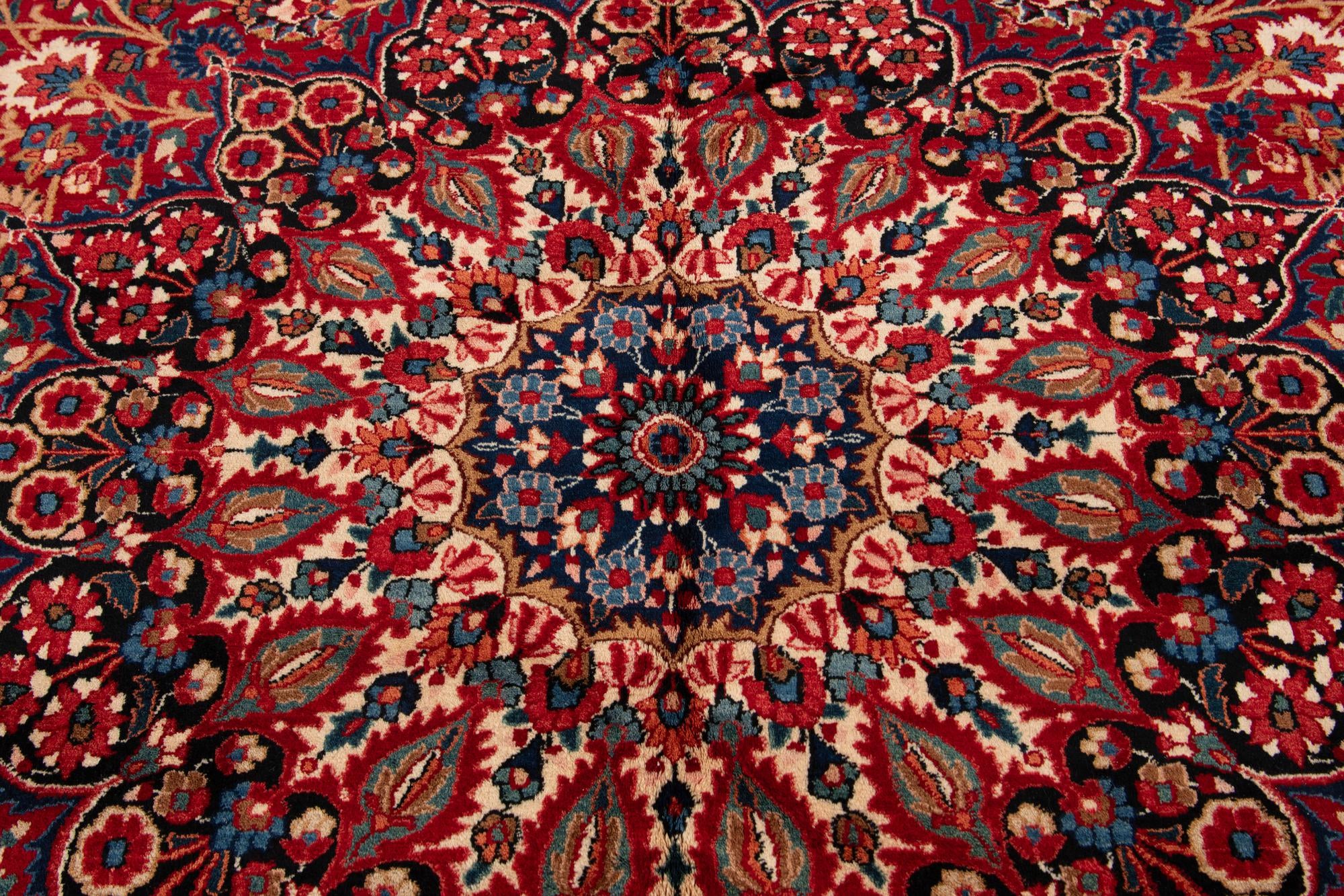 10' x 13' 3 Hand Knotted Mashad Persian Wool Rug
