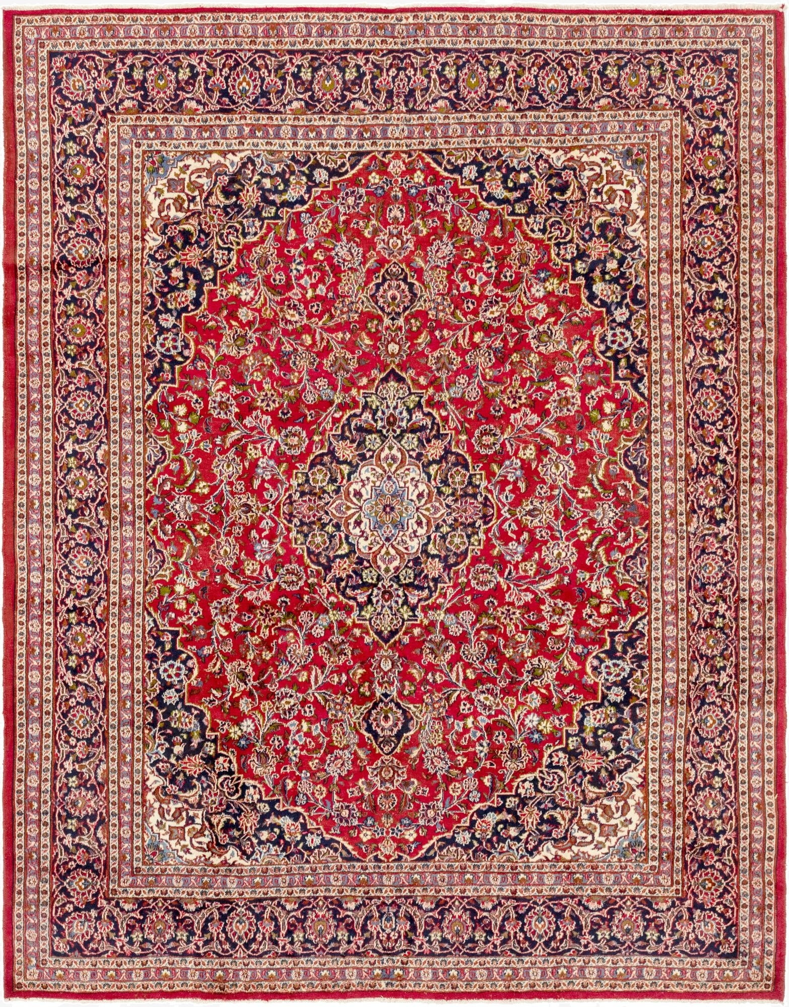 9' 10 x 12' 5  Hand Knotted Mashad Persian Wool Rug