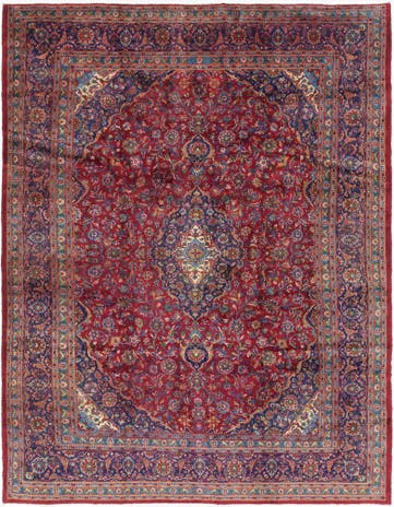 9' 9 x 13' 2 Hand Knotted Mashad Persian Wool Rug