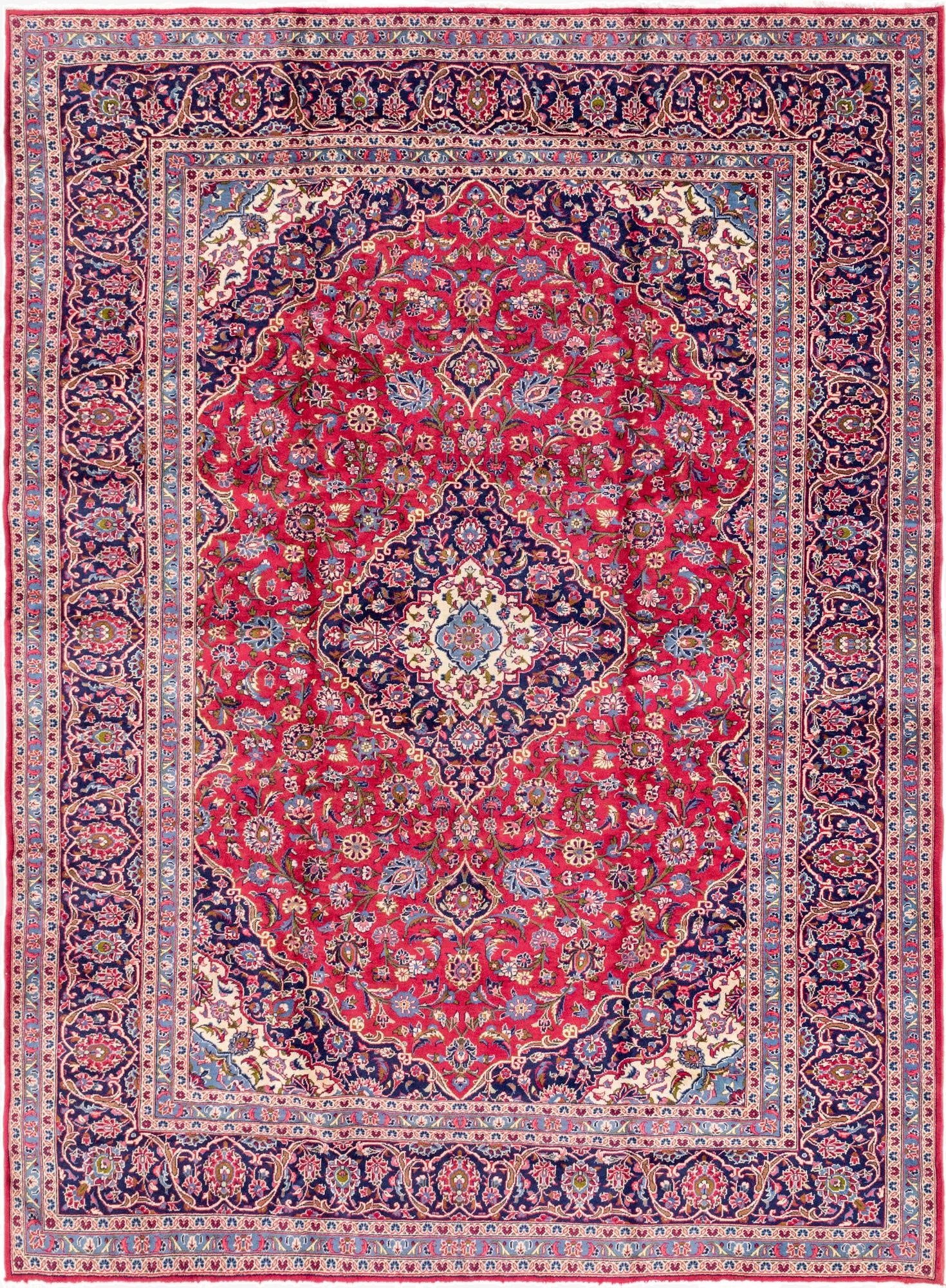 9' 8 x 13'  Hand Knotted Mashad Persian Wool Rug