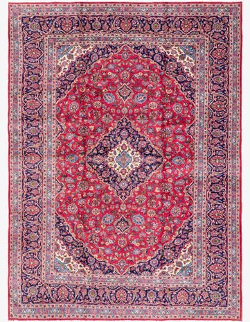 9' 8 x 13' Hand Knotted Mashad Persian Wool Rug