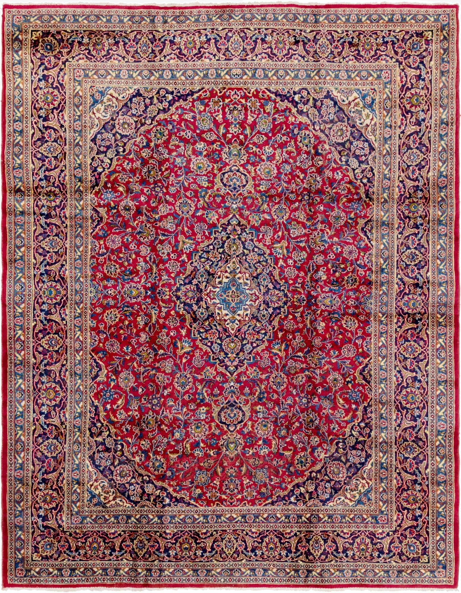 9' 10 x 12' 7  Hand Knotted Mashad Persian Wool Rug