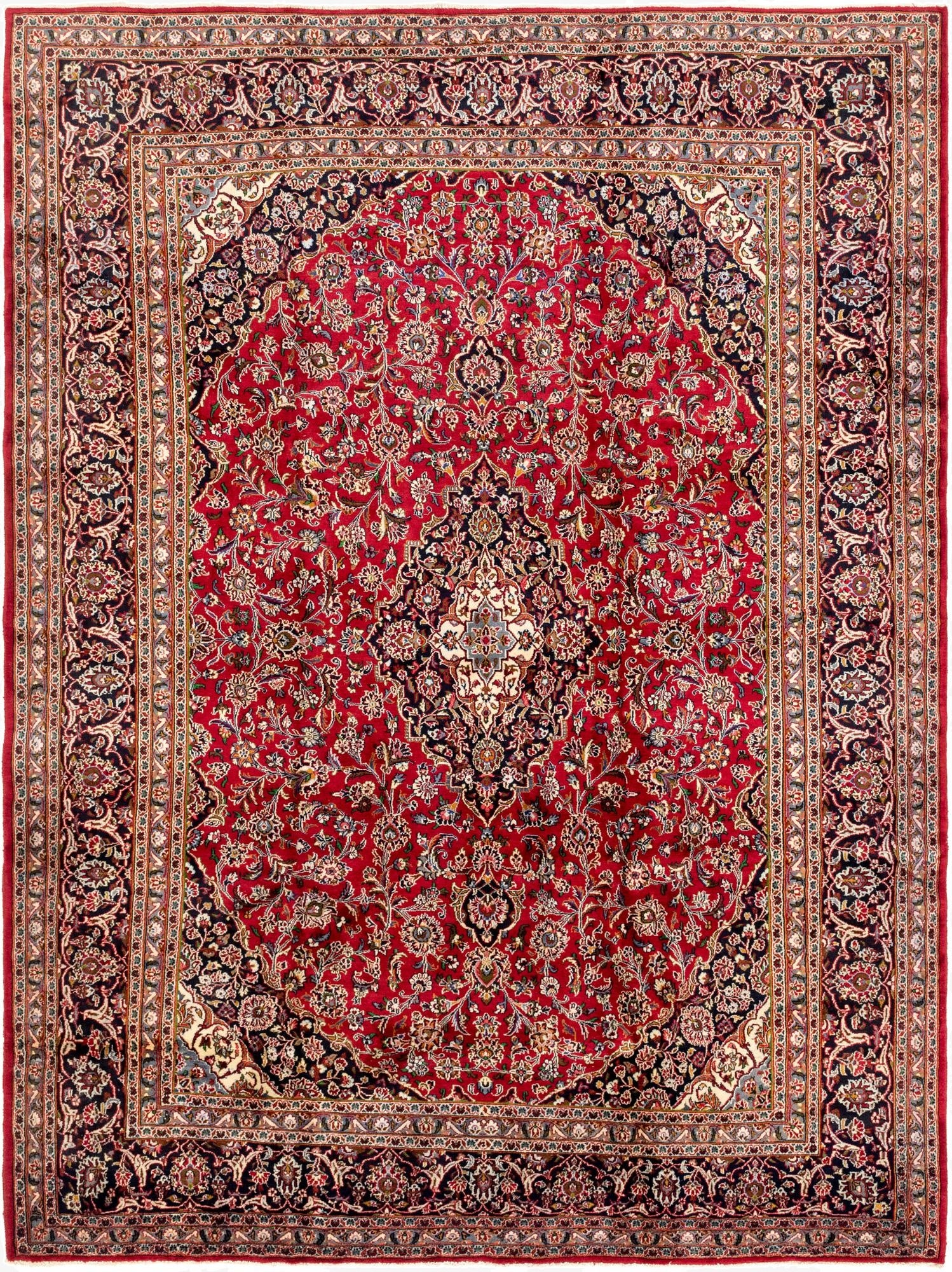 9' 10 x 13'  Hand Knotted Mashad Persian Wool Rug