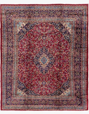 10' x 12' 8 Hand Knotted Mashad Persian Wool Rug
