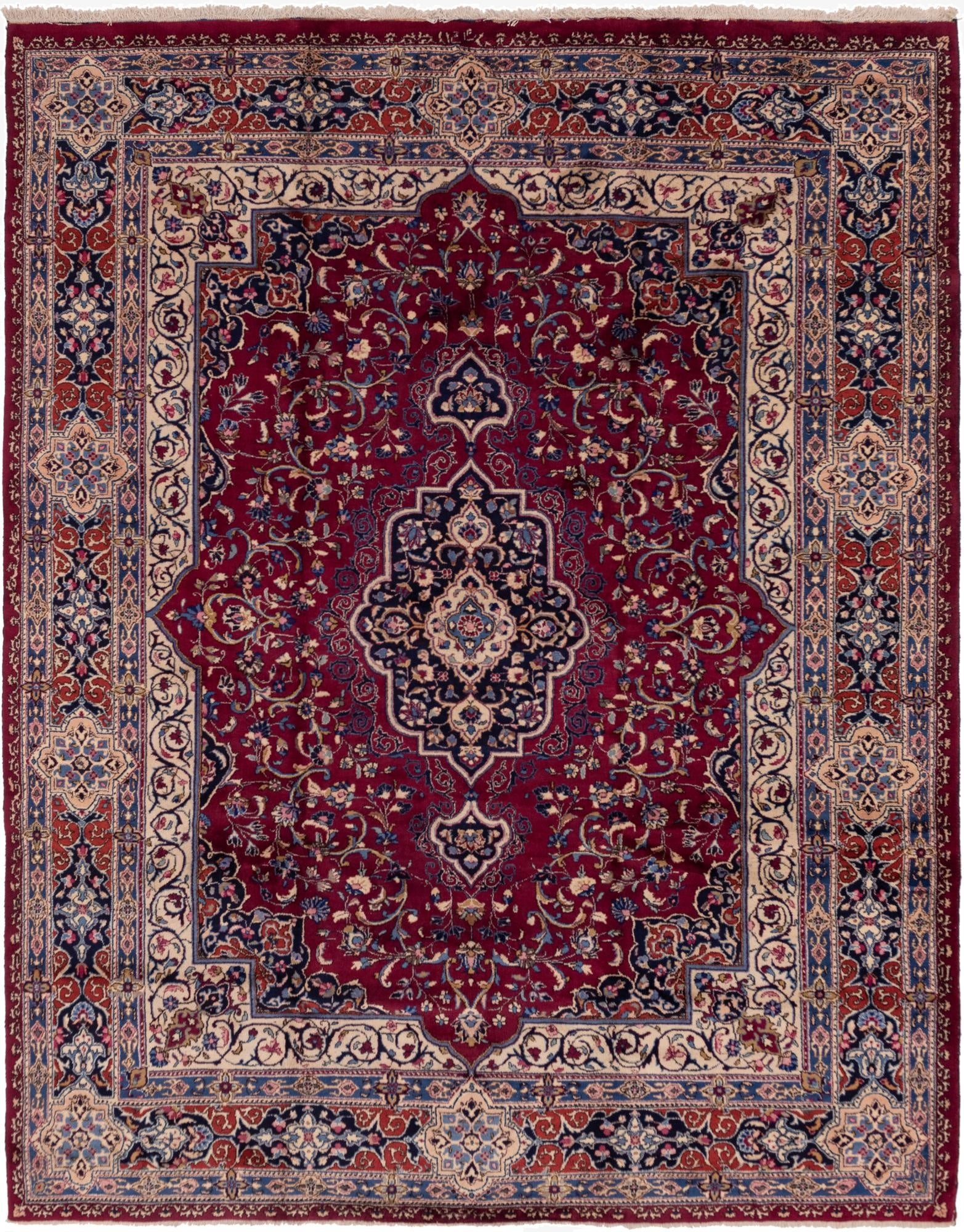 10' x 12' 5  Hand Knotted Mashad Persian Wool Rug