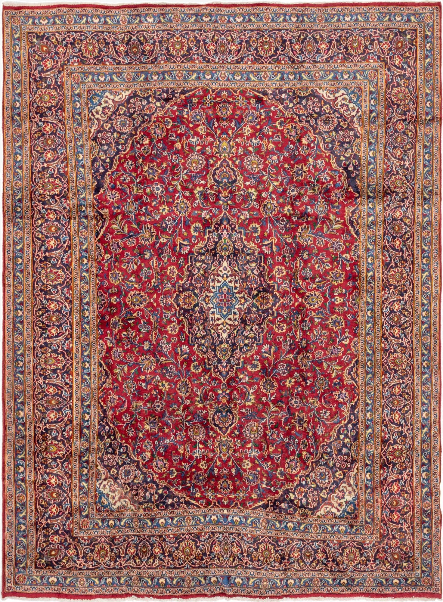 9' 4 x 12' 8  Hand Knotted Mashad Persian Wool Rug