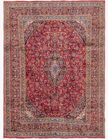 9' 4 x 12' 8 Hand Knotted Mashad Persian Wool Rug