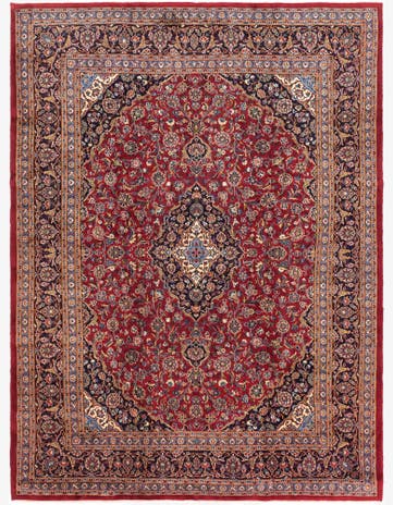9' 6 x 13' Hand Knotted Mashad Persian Wool Rug