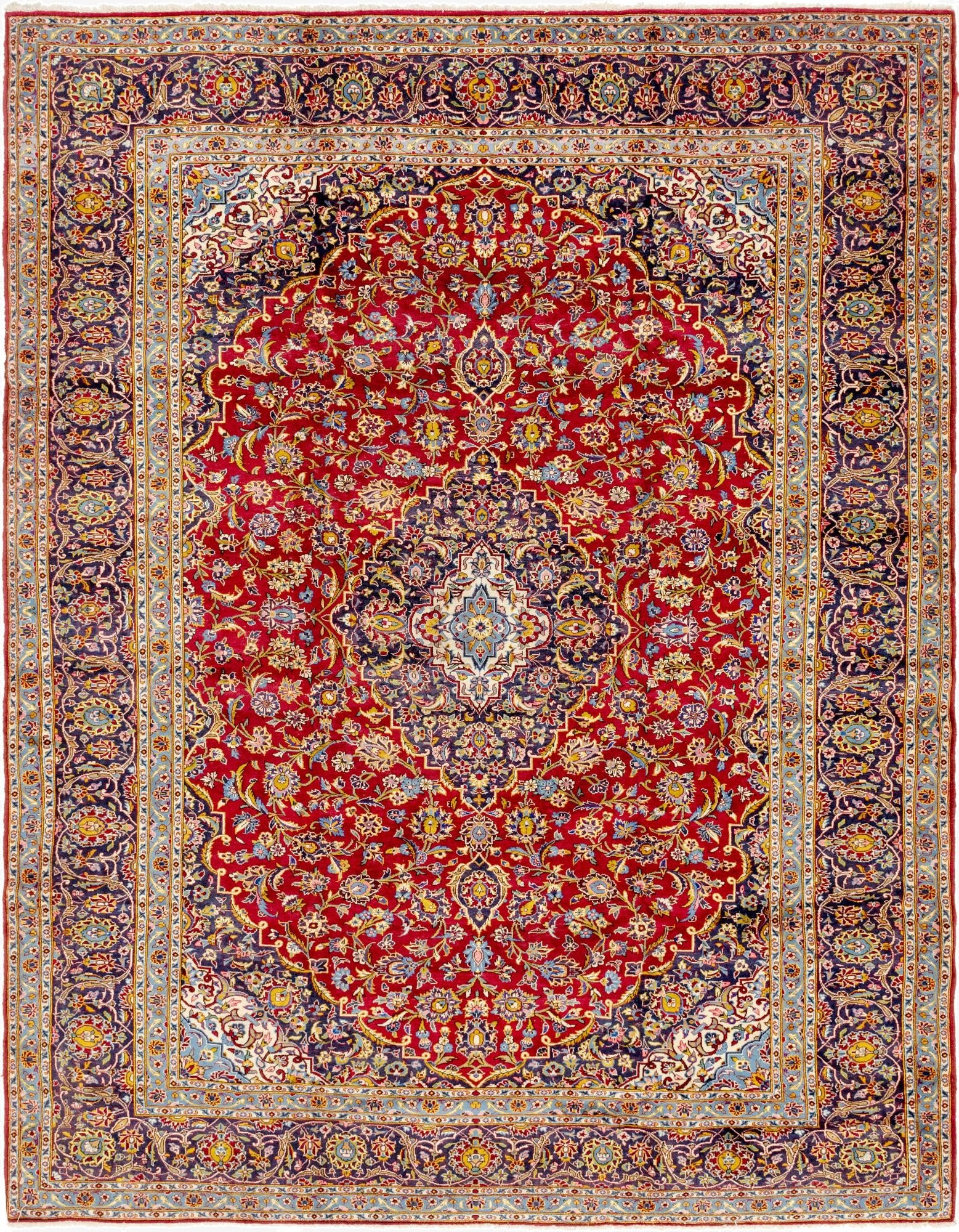 10' x 12' 10  Hand Knotted Mashad Persian Wool Rug