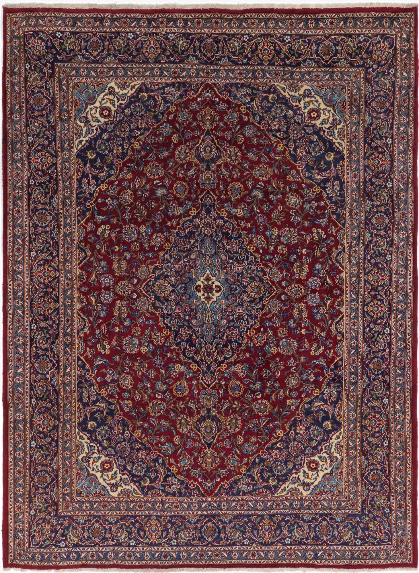 9' 7 x 13'  Hand Knotted Mashad Persian Wool Rug