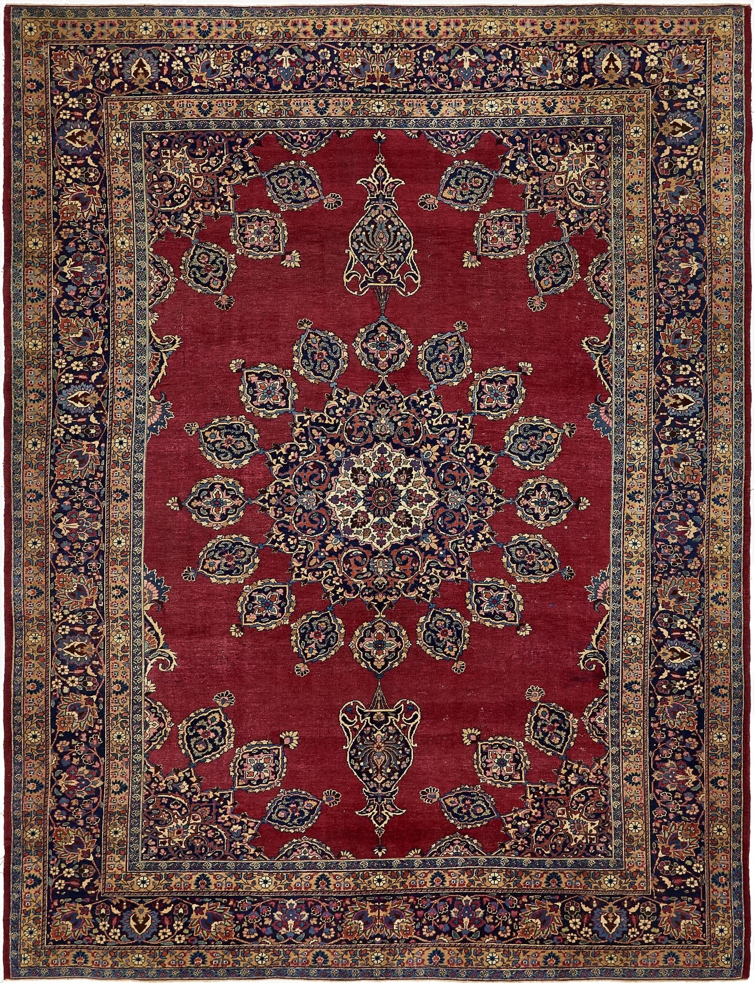 9' 10 x 13'  Hand Knotted Mashad Persian Wool Rug
