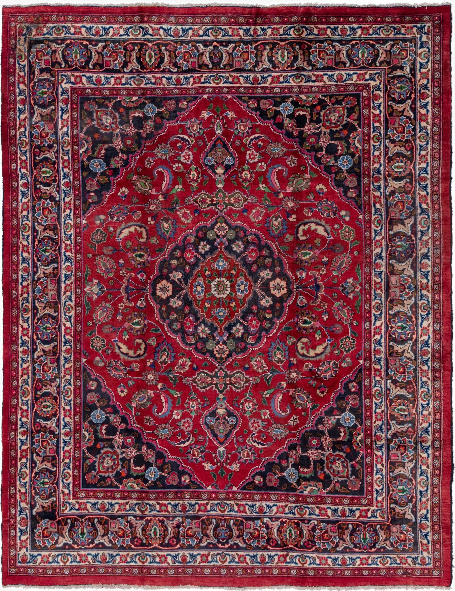 10' 3 x 13'  Hand Knotted Mashad Persian Wool Rug