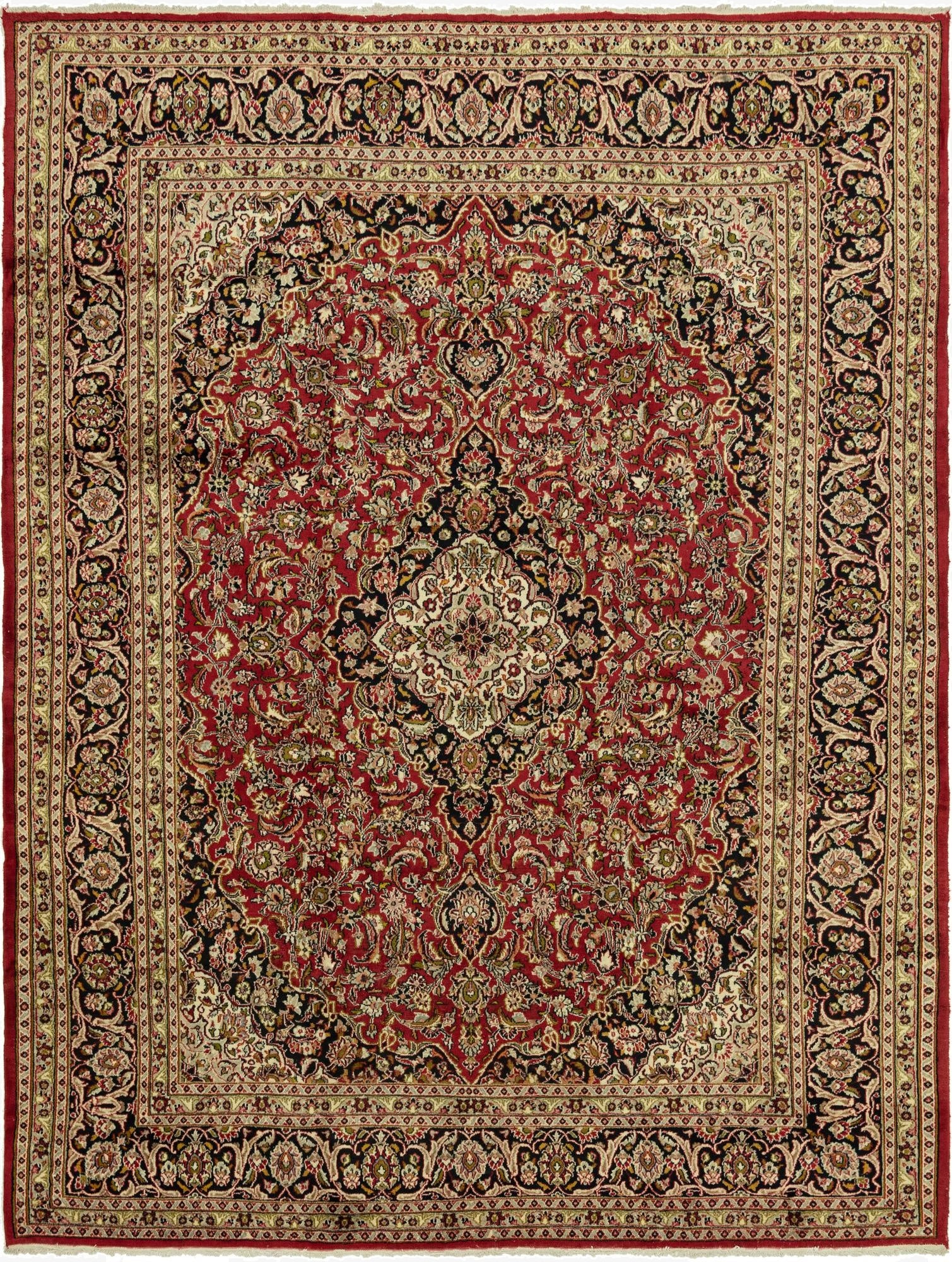 9' 8 x 13'  Hand Knotted Mashad Persian Wool Rug