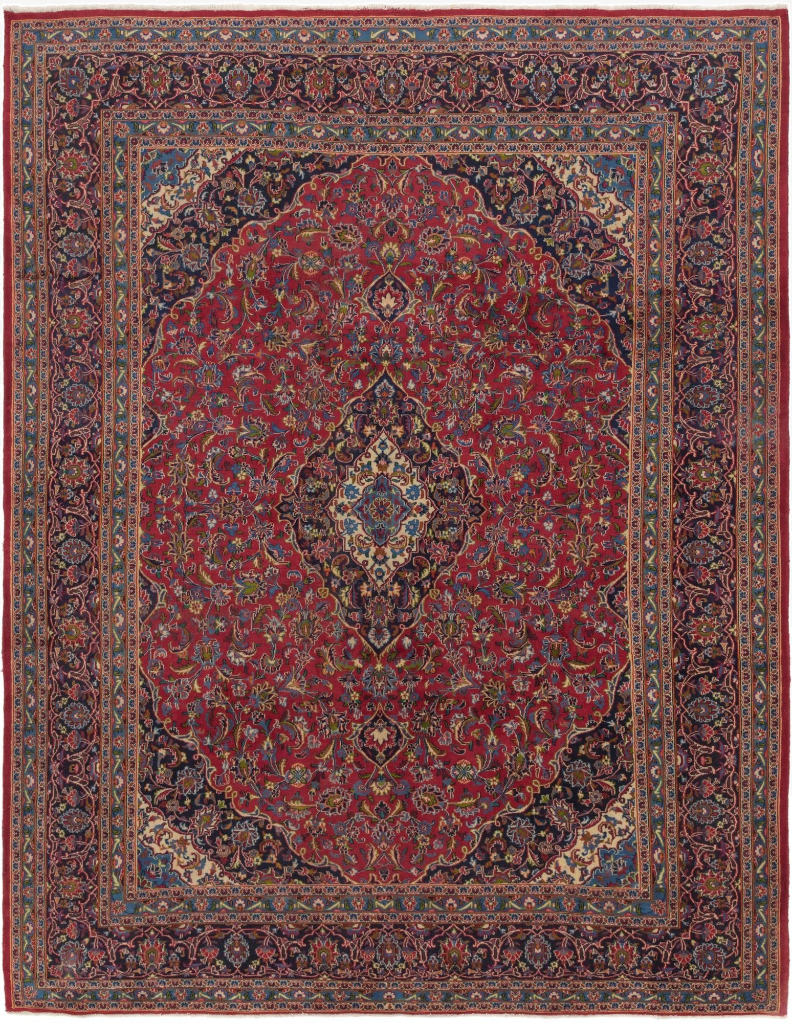 9' 10 x 12' 10  Hand Knotted Mashad Persian Wool Rug