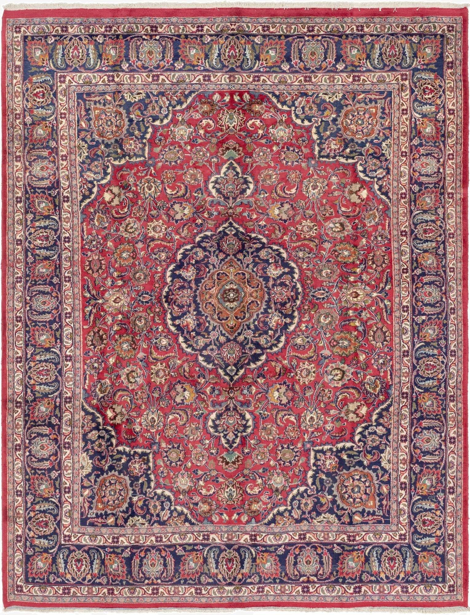 10' x 13' 2  Hand Knotted Mashad Persian Wool Rug