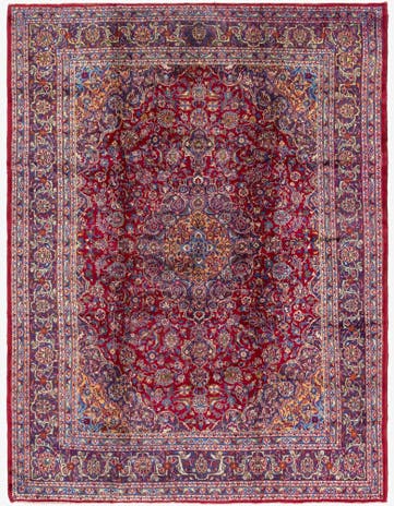 9' 8 x 12' 7 Hand Knotted Mashad Persian Wool Rug
