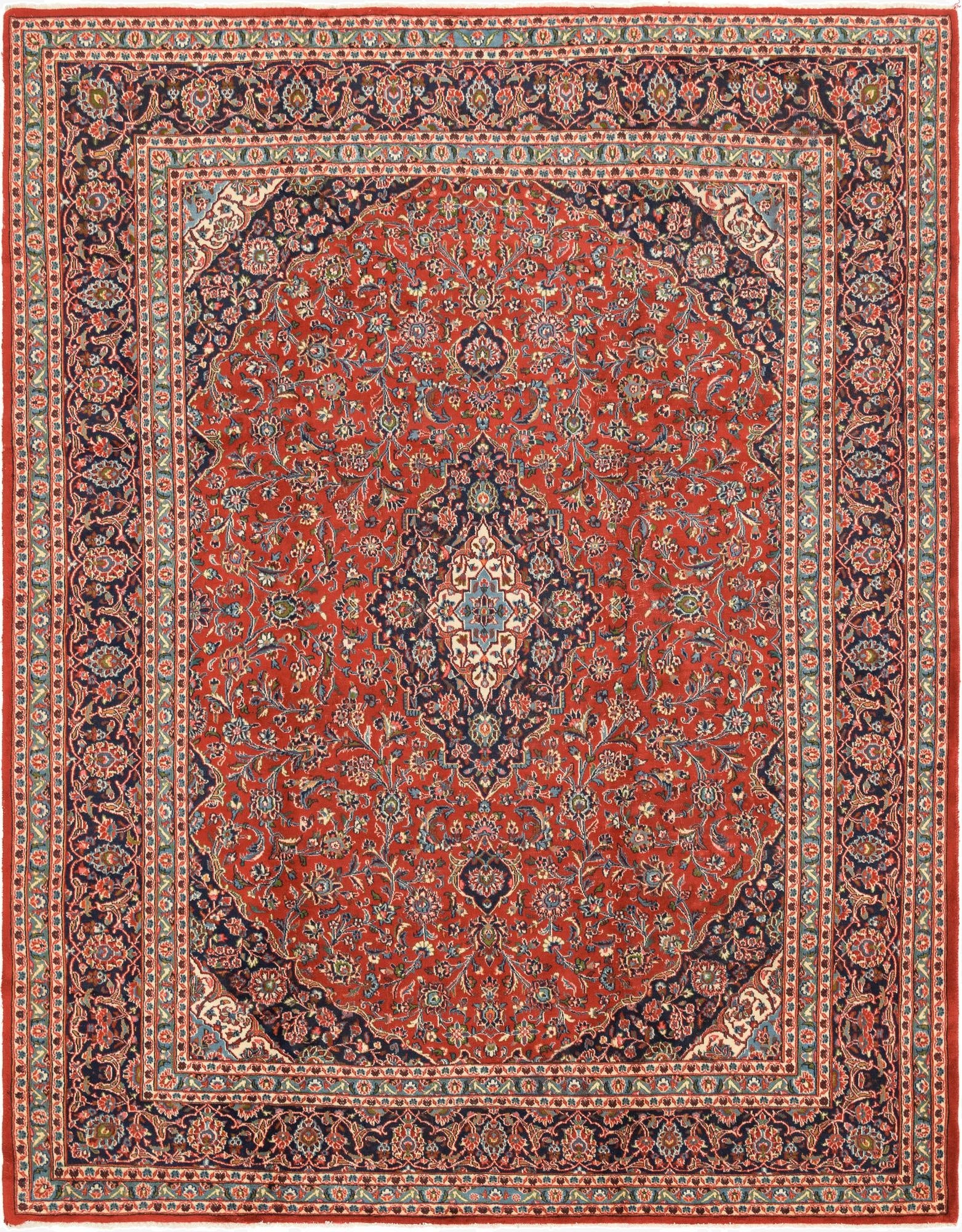 9' 10 x 12' 7  Hand Knotted Mashad Persian Wool Rug