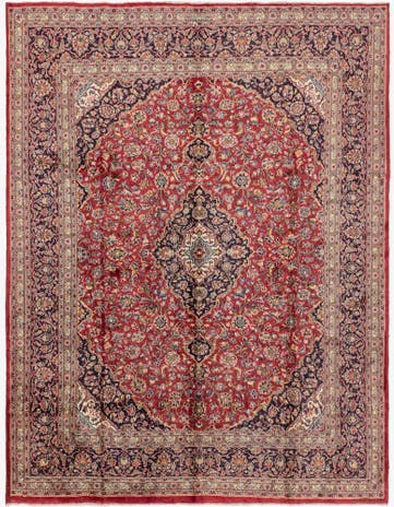 9' 8 x 12' 8 Hand Knotted Mashad Persian Wool Rug