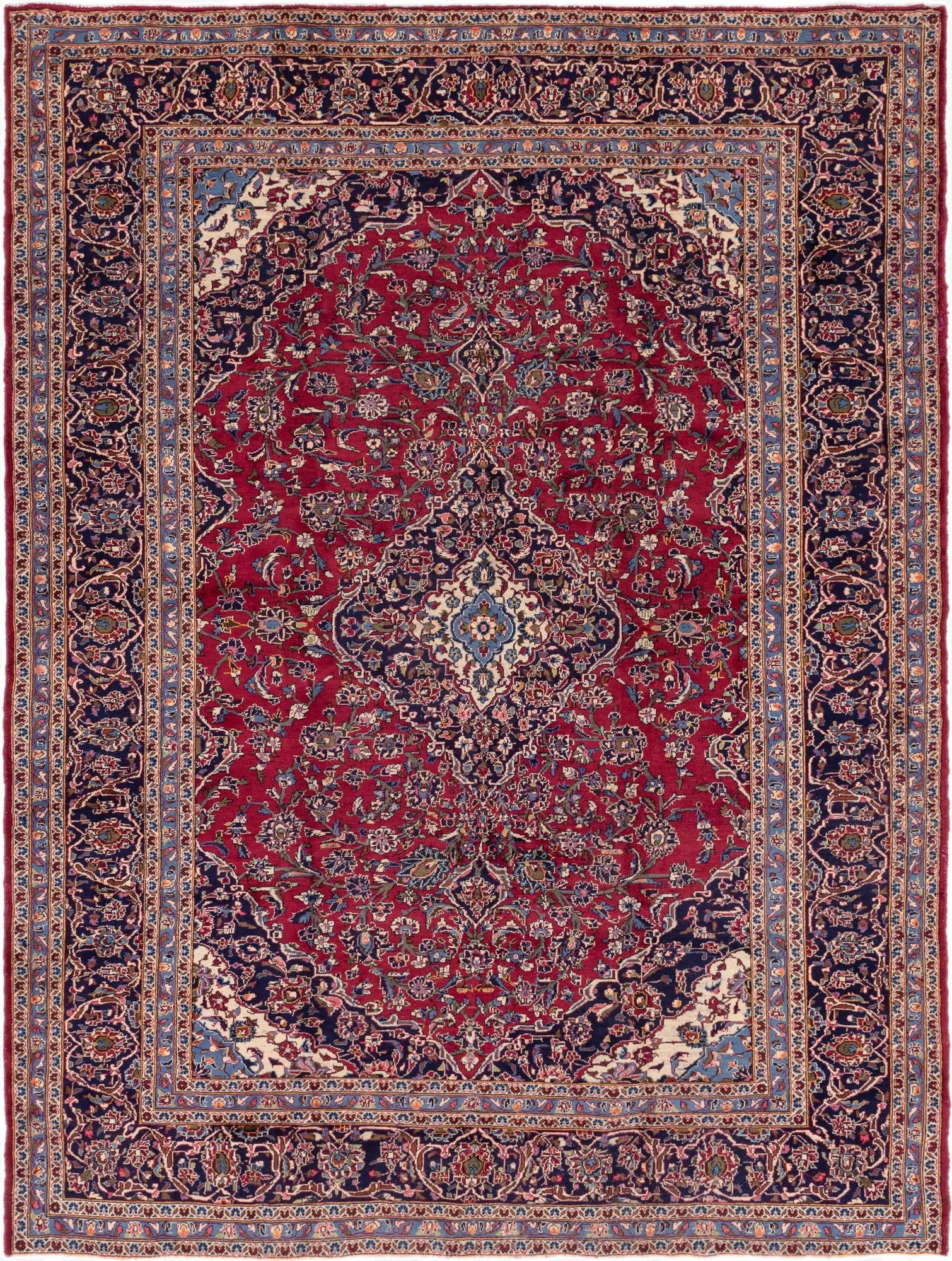 9' 10 x 12' 10  Hand Knotted Mashad Persian Wool Rug