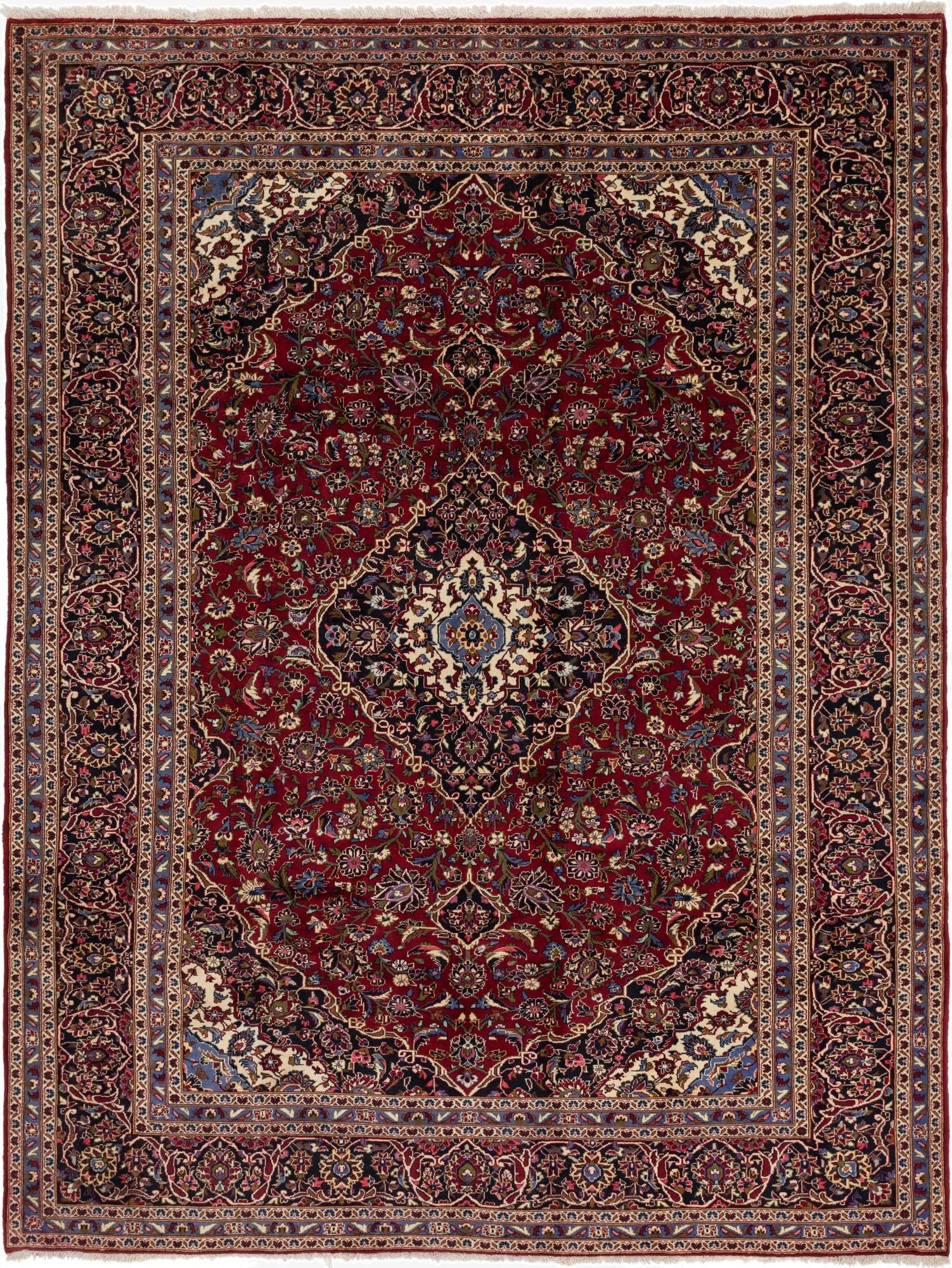 10' x 12' 10  Hand Knotted Mashad Persian Wool Rug