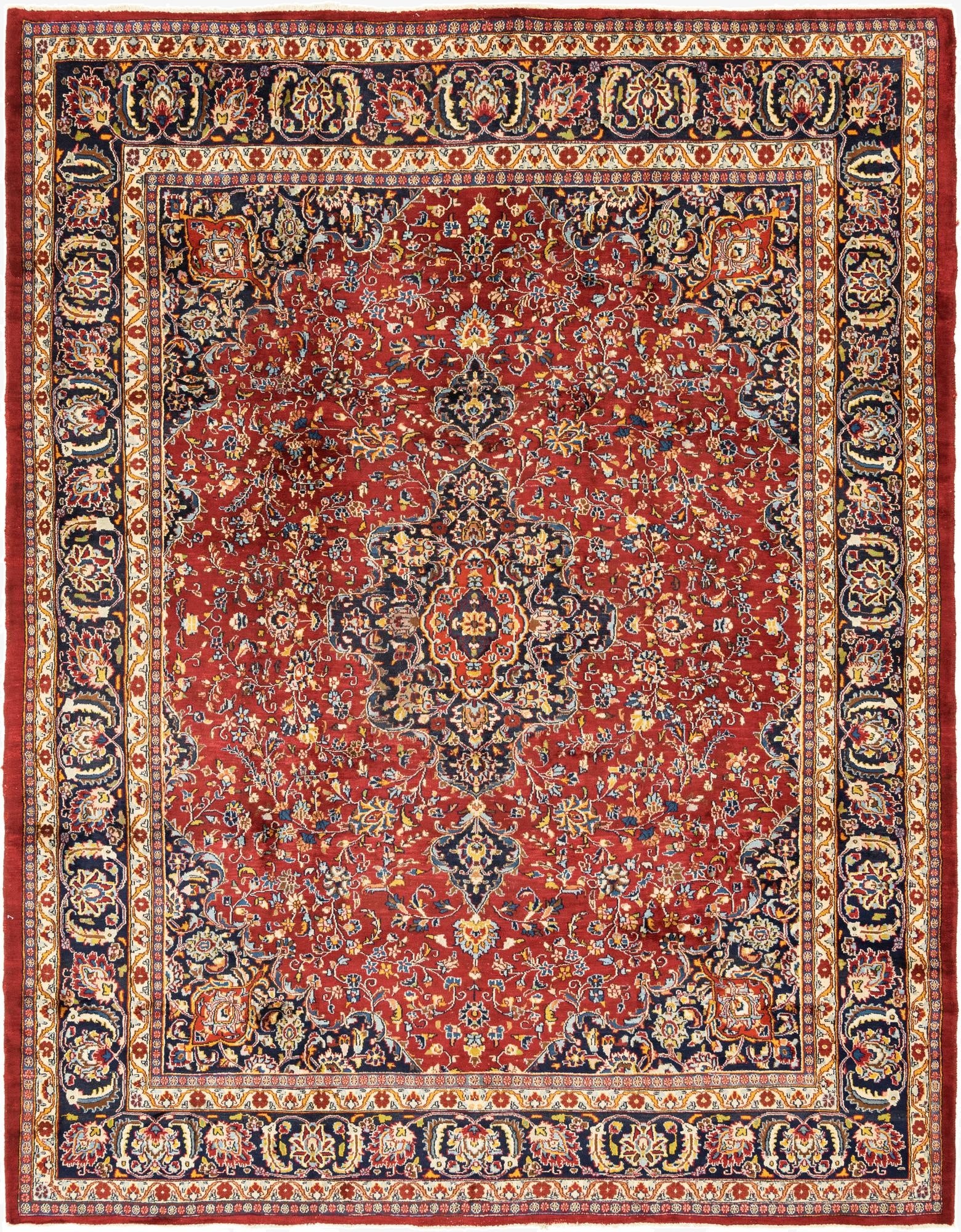Primary image 9' 10 x 12' 7  Hand Knotted Mashad Persian Wool Rug