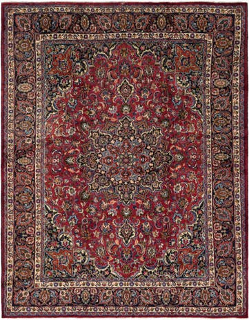 9' 8 x 12' 5 Hand Knotted Mashad Persian Wool Rug