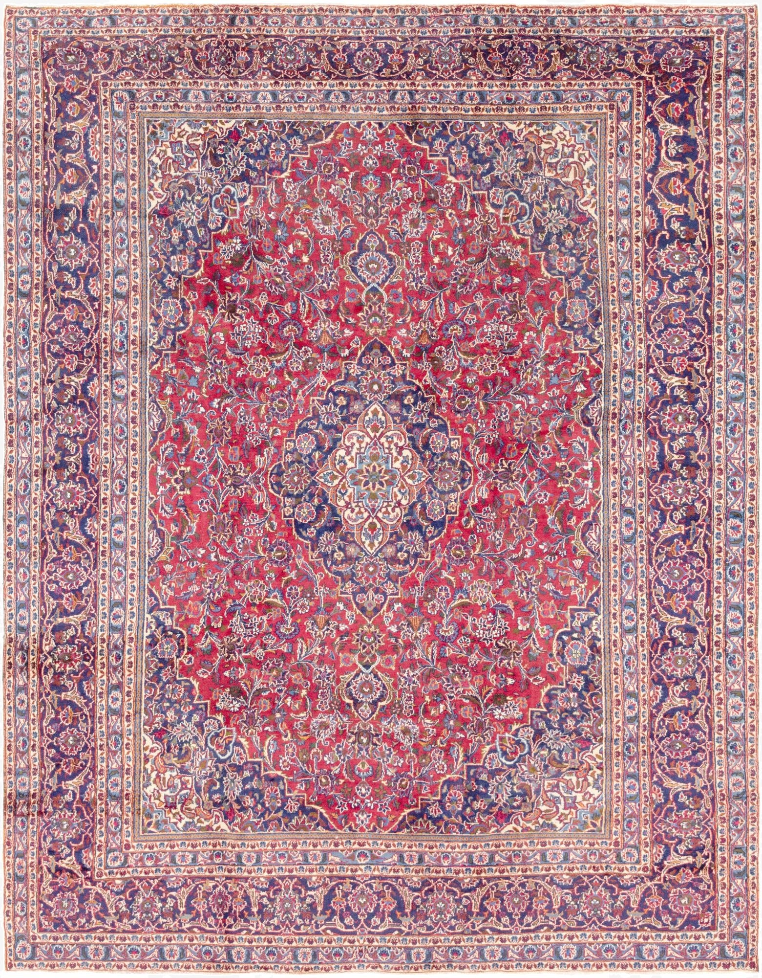 9' 7 x 12' 7  Hand Knotted Mashad Persian Wool Rug