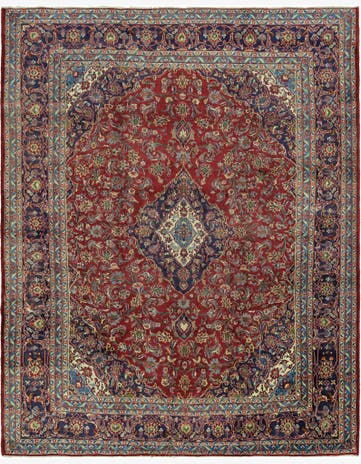 10' x 12' 8 Hand Knotted Mashad Persian Wool Rug
