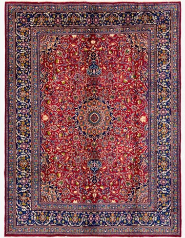 9' 6 x 12' 9 Hand Knotted Mashad Persian Wool Rug