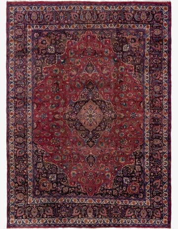 9' 7 x 13' Hand Knotted Mashad Persian Wool Rug