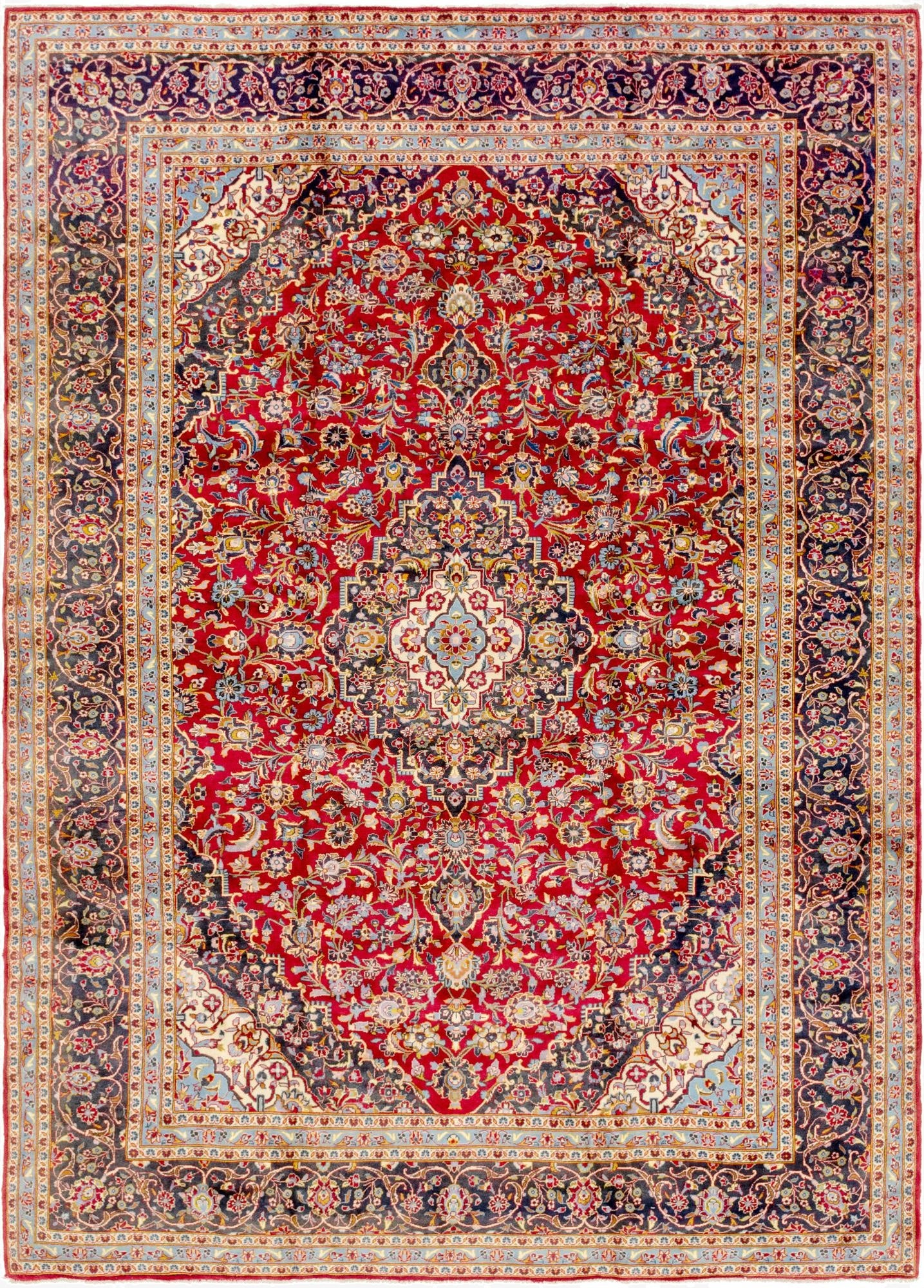 9' 8 x 13'  Hand Knotted Mashad Persian Wool Rug