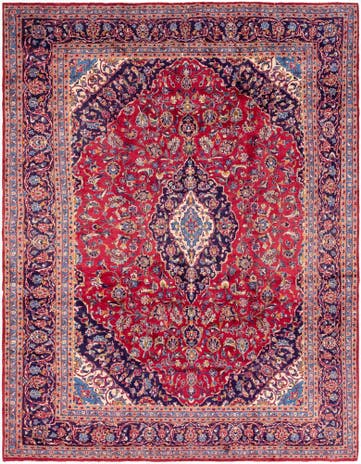 9' 7 x 12' 4 Hand Knotted Mashad Persian Wool Rug