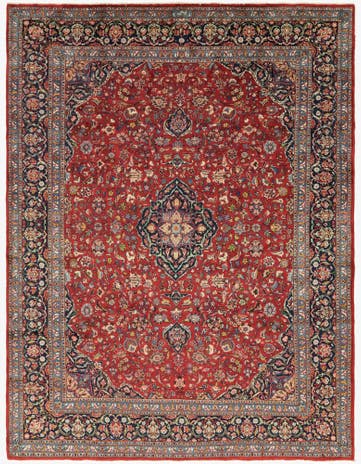 9' 10 x 13' 6 Hand Knotted Mashad Persian Wool Rug