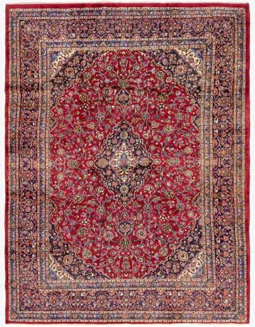 9' 9 x 12' 9 Hand Knotted Mashad Persian Wool Rug