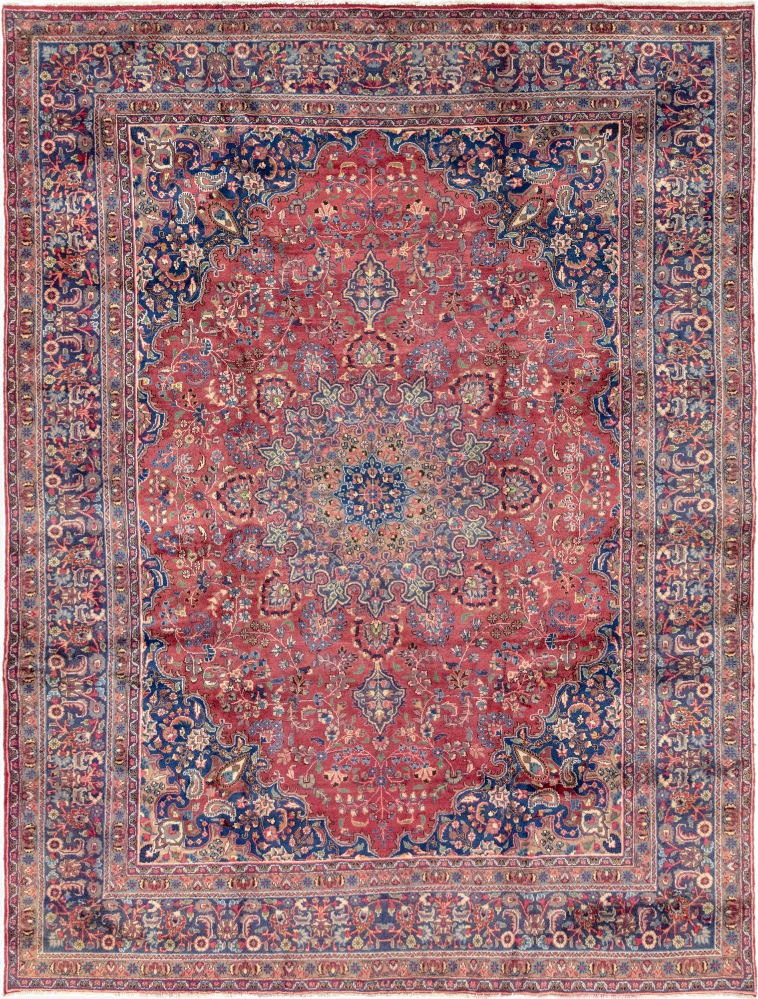 9' 10 x 13'  Hand Knotted Mashad Persian Wool Rug