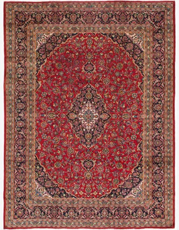 9' 9 x 12' 9 Hand Knotted Mashad Persian Wool Rug